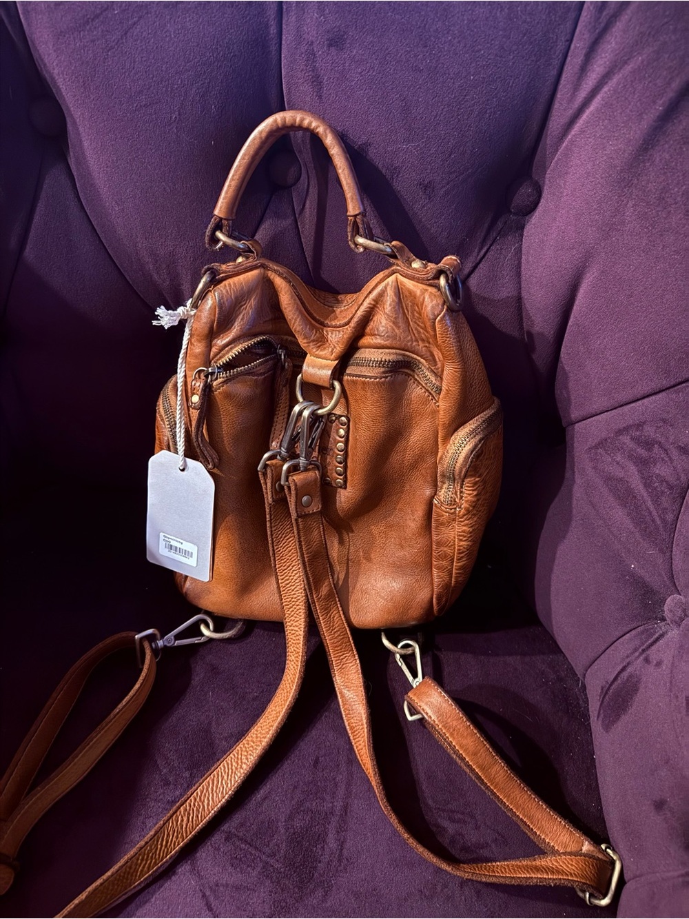 Lusher Mini Quest Backpack in Cognac - Picture 2 of 6